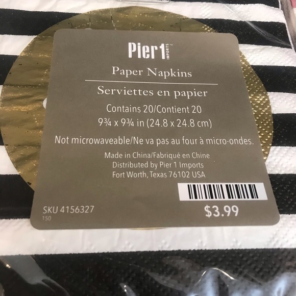 PIER ONE WINE NAPKINS SET OF 3 NEW - Picture 6 of 6